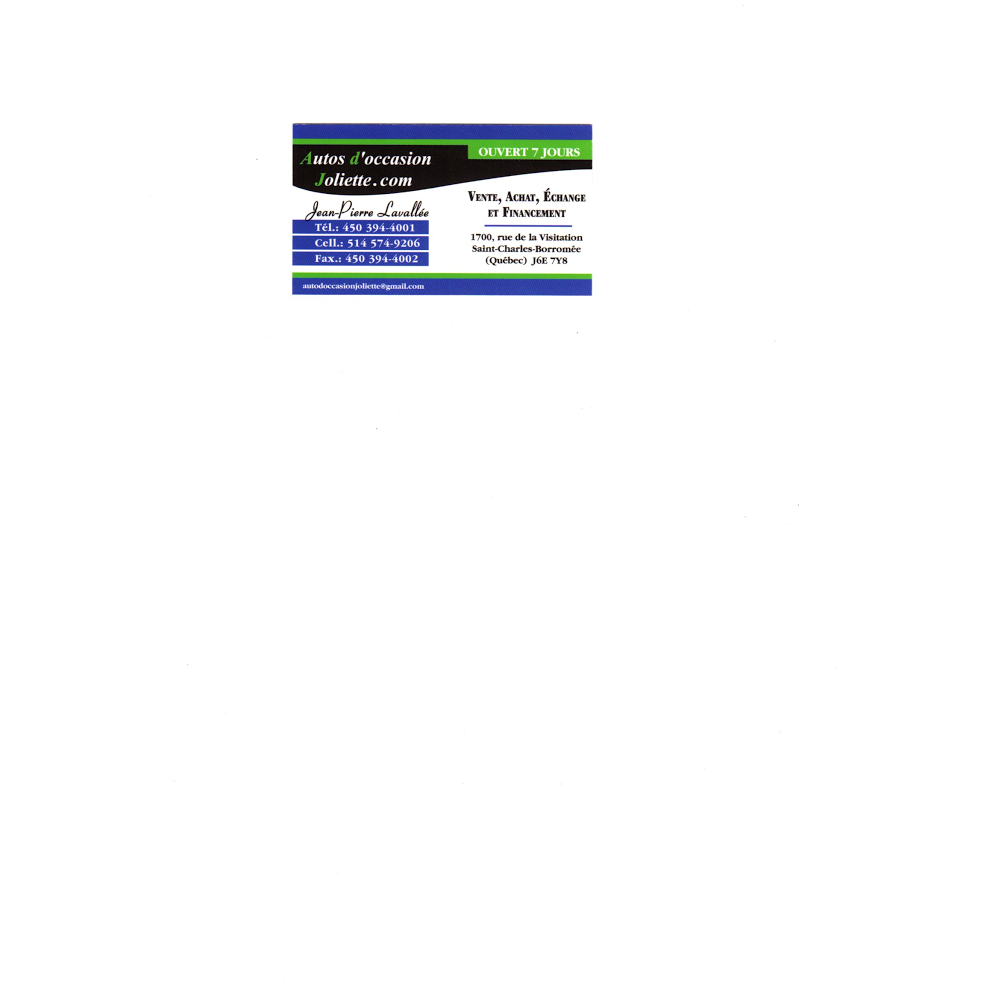 Autos Doccasion Joliette | 1700 Rue Visitation, Saint-Charles-Borromée, QC J6E 7Y8, Canada | Phone: (450) 394-4001