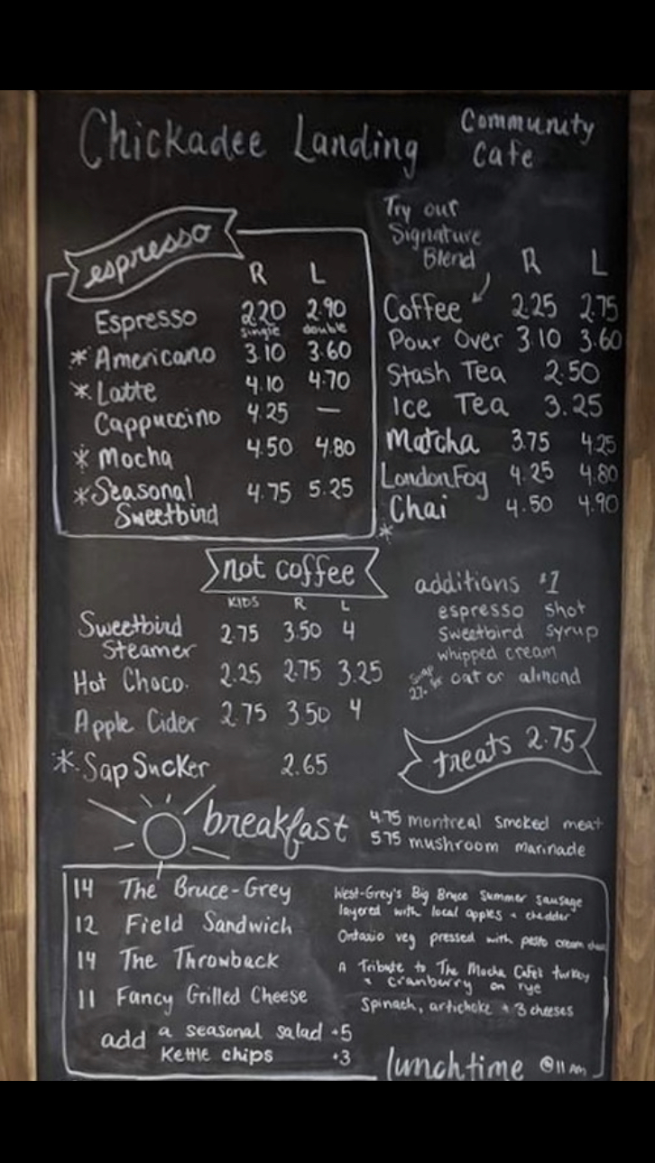 Chickadee Landing Community Cafe | 73 1st Ave S, Chesley, ON N0G 1L0, Canada | Phone: (519) 270-6176
