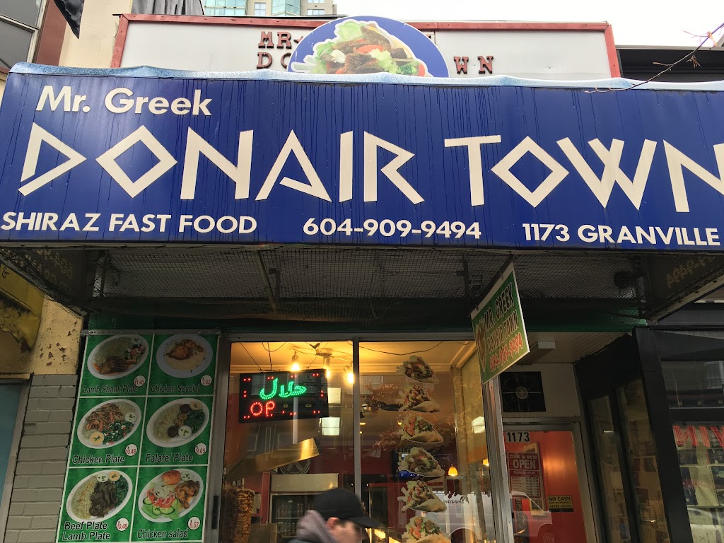 Mr Greek Donair Town | 1173 Granville St, Vancouver, BC V6Z 1M1, Canada | Phone: (604) 909-9494