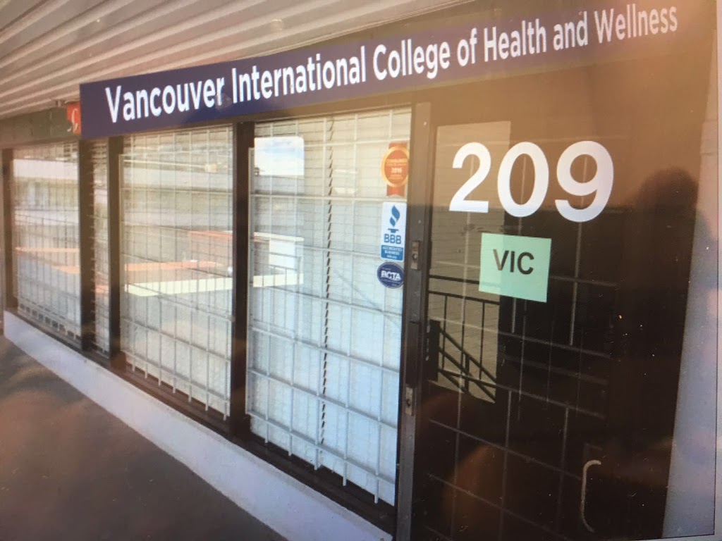 Vancouver International College of Health and Wellness | 7080 River Rd Unit 209, Richmond, BC V6X 1X5, Canada | Phone: (778) 885-5188