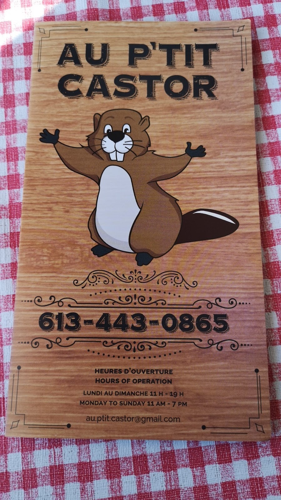 Au PTit Castor | 1066 Notre Dame St, Embrun, ON K0A 1W0, Canada | Phone: (613) 443-0865