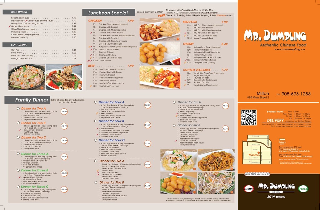 Mr Dumpling | 890 Main St E, Milton, ON L9T 0J4, Canada | Phone: (905) 693-1288