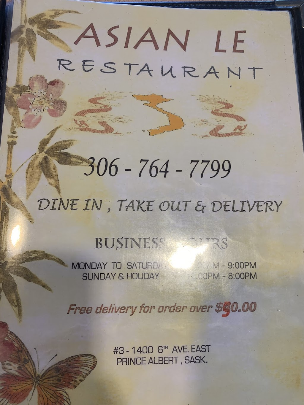 Asian Le | 1400 6 Ave E #3, Prince Albert, SK S6V 2K2, Canada | Phone: (306) 764-7799