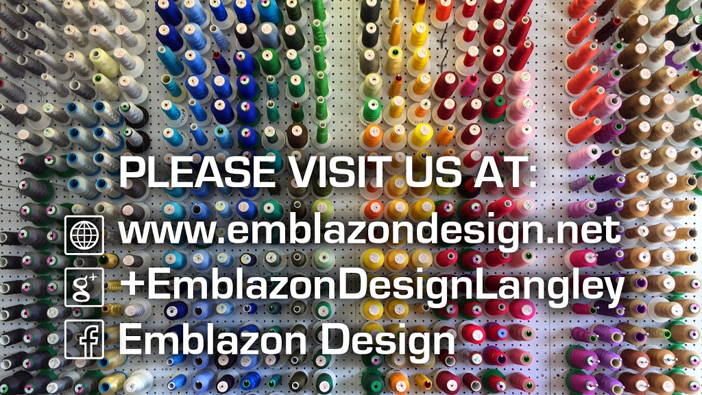 Emblazon Design Custom t-shirts embroidery and printing | 4-4044 200b St, Langley City, BC V3A 1N9, Canada | Phone: (604) 534-3560