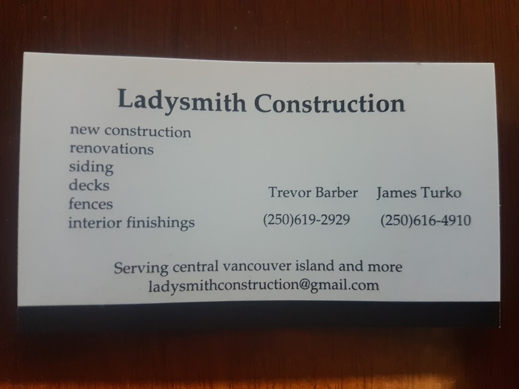 ladysmith construction | 309 Symonds St, Ladysmith, BC V9G, Canada | Phone: (250) 619-2929