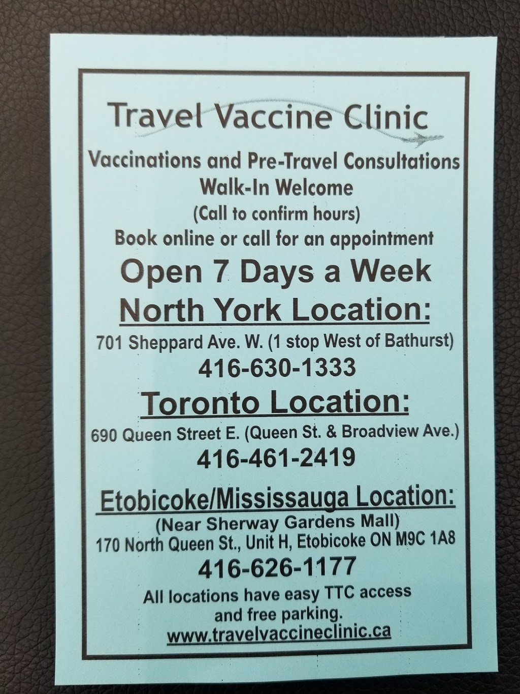 travel clinic etobicoke