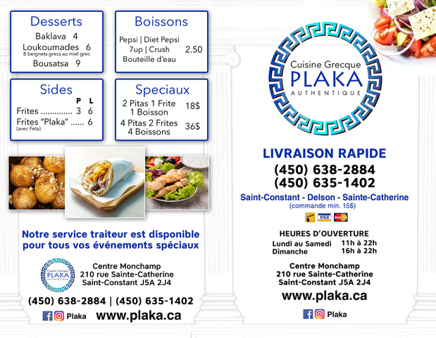 Plaka | 210 Rue Sainte-Catherine local 103a, Saint-Constant, QC J5A 2J4, Canada | Phone: (450) 638-2884