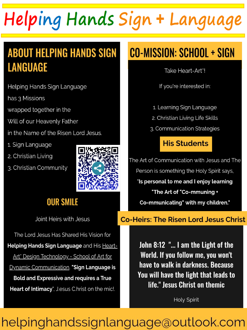 Helping Hands Sign + Language (Hebrews Cafe .Canada) | Box 99900 zs 988074, 777 Fraser Ave, Hope, BC V0X 1L0, Canada | Phone: (778) 888-7464