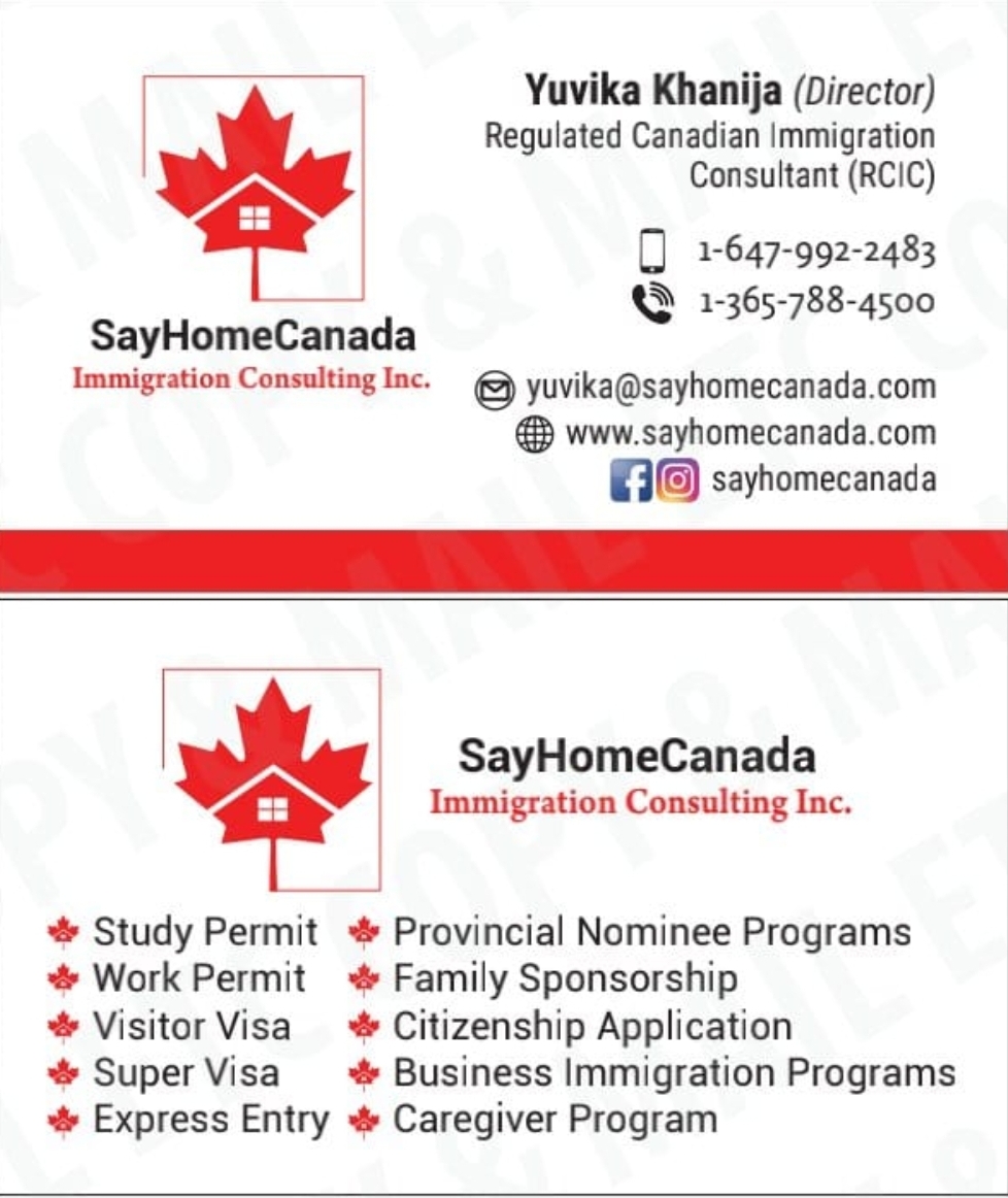 SayHomeCanada Immigration Consulting Inc. | 126 Brussels Ave, Brampton, ON L6Z 0E1, Canada | Phone: (647) 992-2483