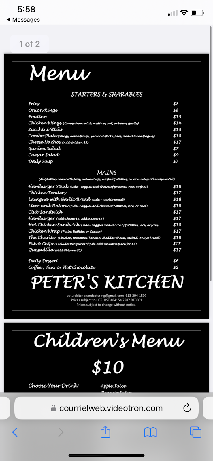 Peters Kitchen and Catering | 2552 Ch. Old Montréal Rd, Cumberland, ON K4C 1A4, Canada | Phone: (613) 294-1507