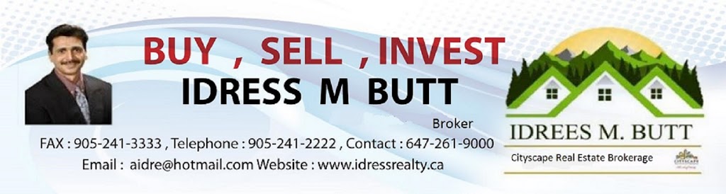 Idrees M. Butt: Cityscape Real Estate Brokerage | 885 Plymouth Dr Unit#2, Mississauga, ON L5V 0B5, Canada | Phone: (647) 261-9000