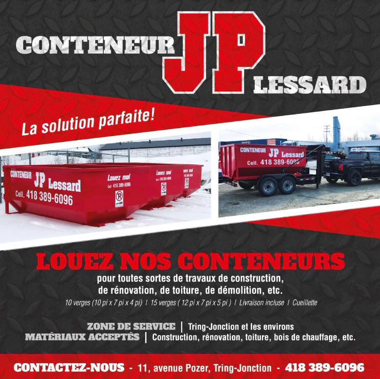 Conteneur Jp Lessard | Av. Pozer, Tring-Jonction, QC G0N 1X0, Canada | Phone: (418) 389-6096