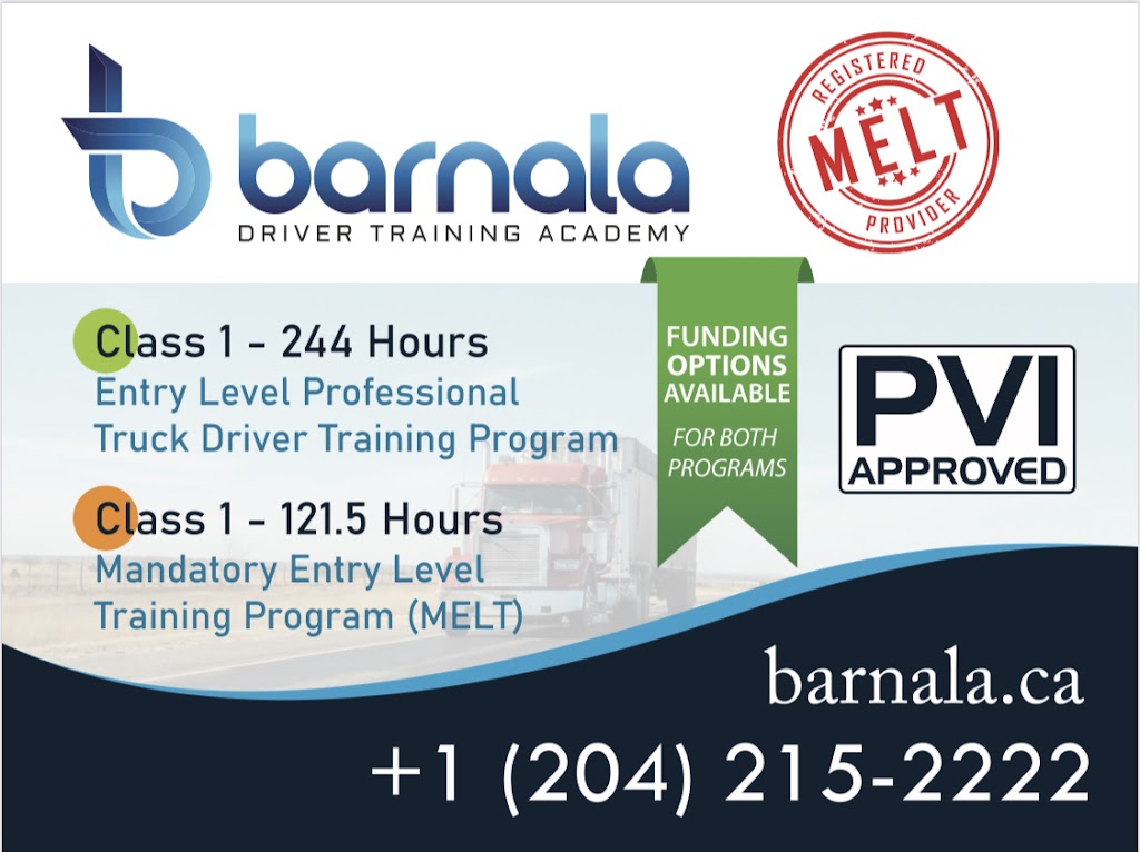 Barnala Driver Training Academy | 10 Industrial Rd, Saint Andrews, MB R1A 3P2, Canada | Phone: (204) 215-2222