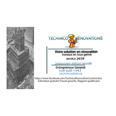 Technico rénovation construction | 46 Rue du Curé-Cholet, Saint-Polycarpe, QC J0P 1X0, Canada | Phone: (438) 828-7943
