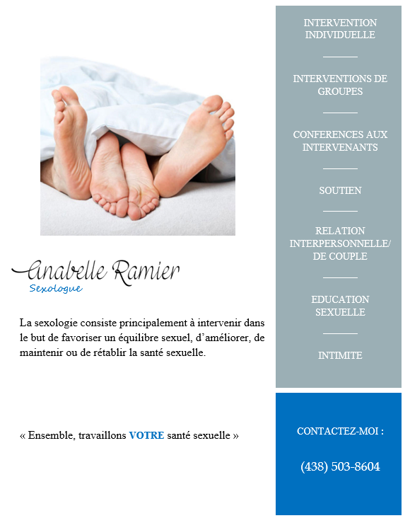 Anabelle Ramier - Sexologue Blainville | 1436 Boulevard Curé-Labelle #206, Blainville, QC J7C 2P2, Canada | Phone: (438) 503-8604