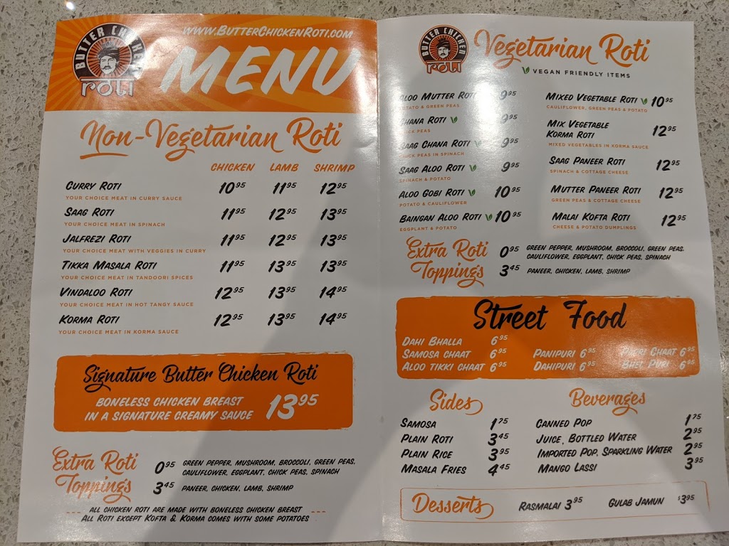 Butter Chicken Roti | 1041 Coxwell Ave, East York, ON M4C 3G4, Canada | Phone: (416) 519-7634