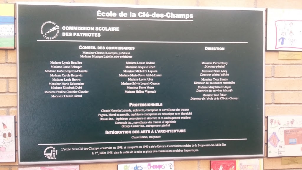 École de la Clé-des-Champs | 14700 Rue Jean Simon, Mirabel, QC J7N 2J6, Canada | Phone: (450) 434-8143