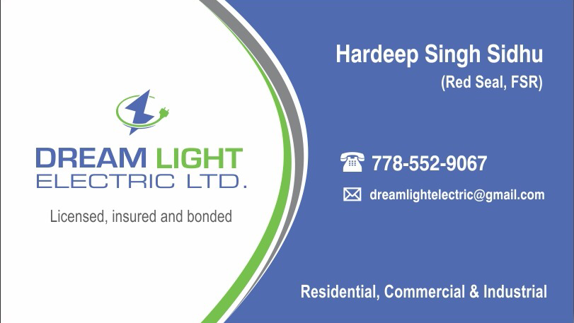 Dream Light Electric Ltd | 31121 Sidoni Ave, Abbotsford, BC V2T 5J8, Canada | Phone: (778) 552-9067