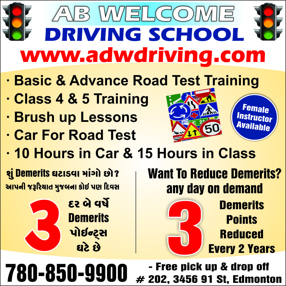 AB Welcome Driving School Inc. Edmonton | 3456 91 St NW, Edmonton, AB T6E 5R1, Canada | Phone: (780) 850-9900