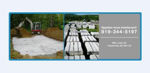 Brico Béton Vibré Enr Trottier Richard | Rang Craig 161, 9901, Chesterville, QC G0P 1J0, Canada | Phone: (819) 344-5197