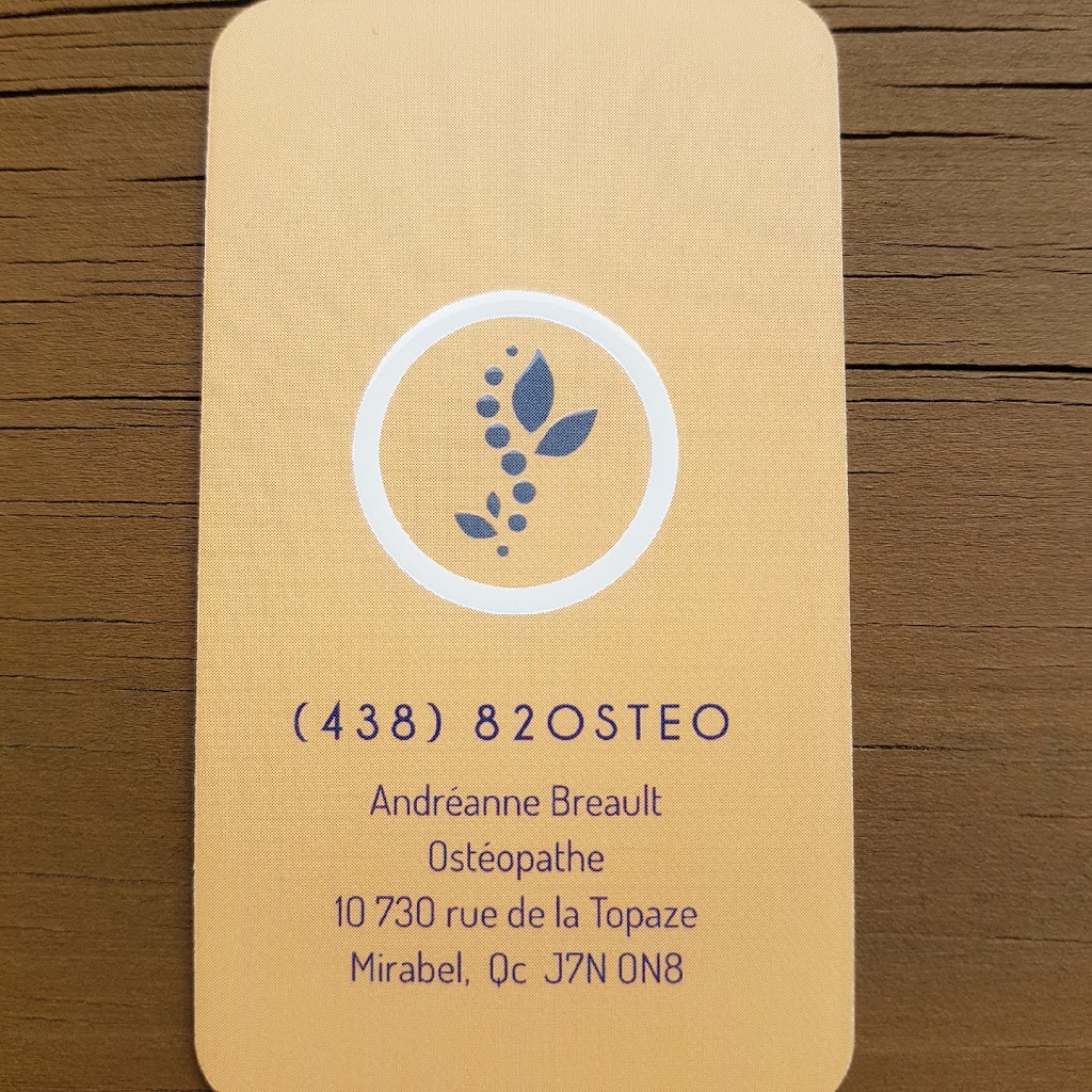 Andréanne Breault Ostéopathe | 10730 Rue de la Topaze, Mirabel, QC J7N 0N8, Canada | Phone: (438) 826-7836