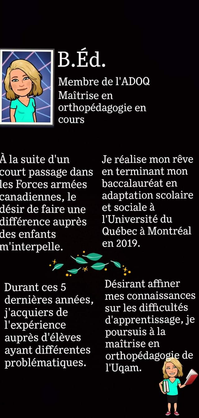 La Classe Déli, Clinique Orthopédagogique | 20 Rue Audet, Saint-Modeste, QC G0L 3W0, Canada | Phone: (438) 863-3111