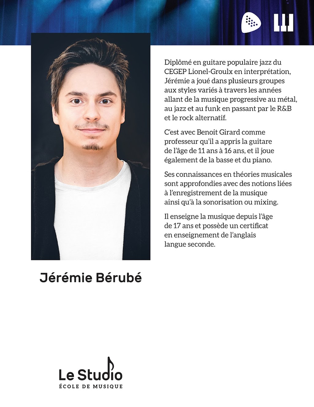 Le Studio École de musique | 169 Bd Sainte-Rose, Laval, QC H7L 1L2, Canada | Phone: (514) 677-7713