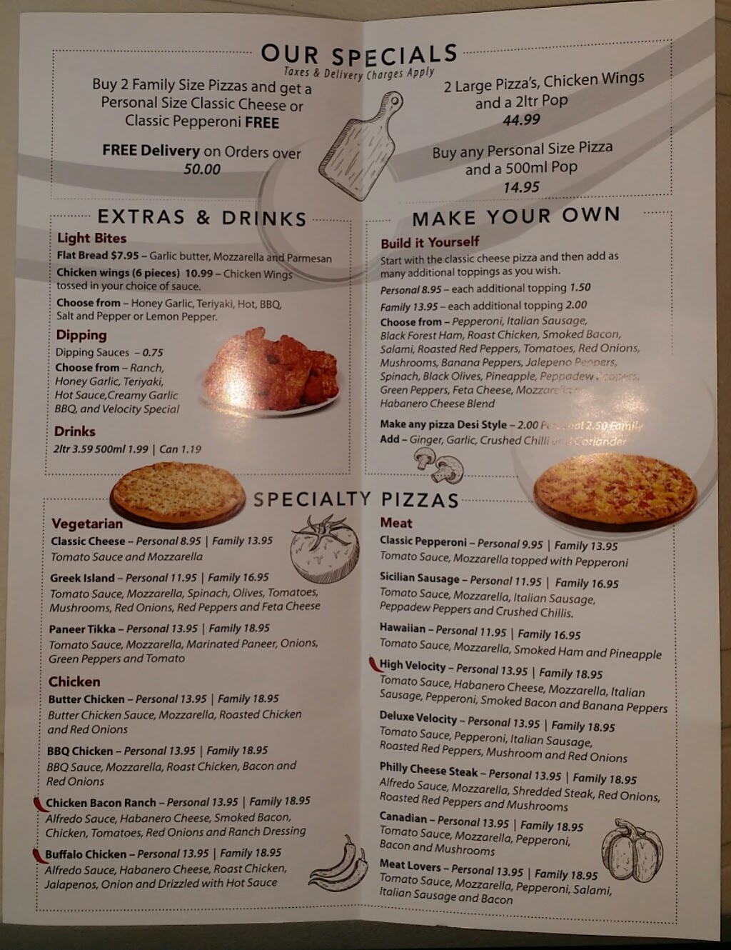 Velocity Pizza | 175 Kokanee Way, Kamloops, BC V2C 6Z2, Canada | Phone: (778) 469-5555