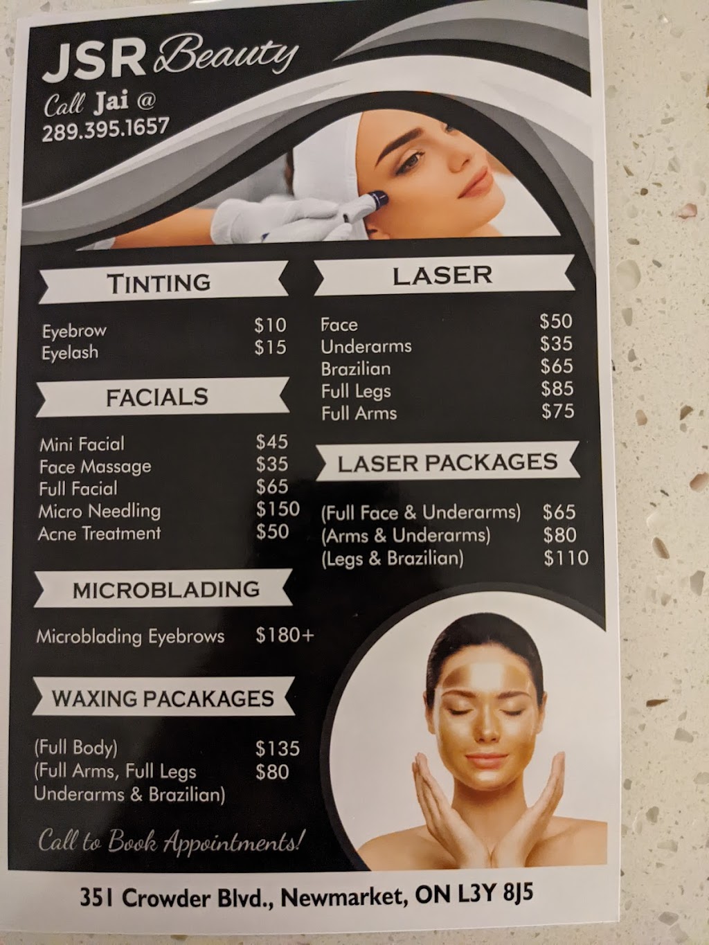 JSR BEAUTY | 351 Crowder Blvd, Newmarket, ON L3Y 8J5, Canada | Phone: (289) 395-1657