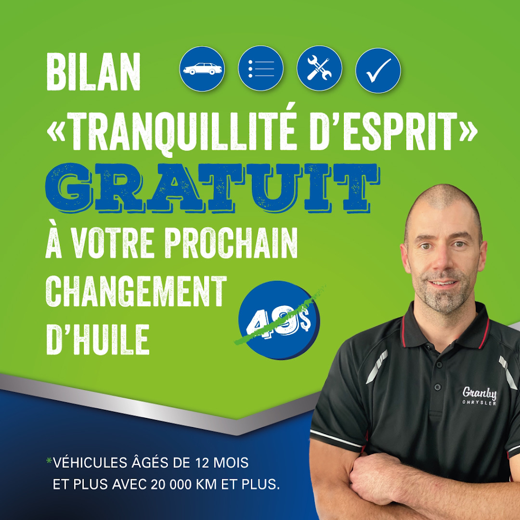 Granby Chrysler Carrosserie | 947 Rue Principale, Granby, QC J2G 2Z5, Canada | Phone: (450) 378-9051 ext. 378