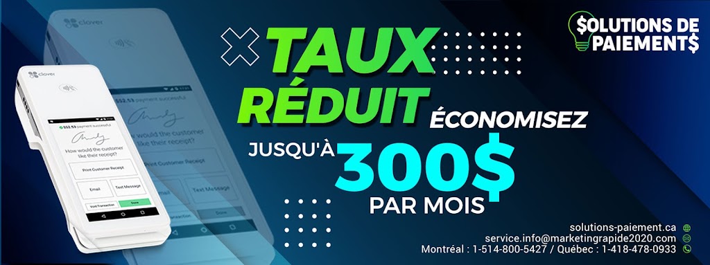 solutions-paiement.ca | 2089 Av. Tewkesbury, Stoneham-et-Tewkesbury, QC G3C 2L5, Canada | Phone: (514) 800-5427