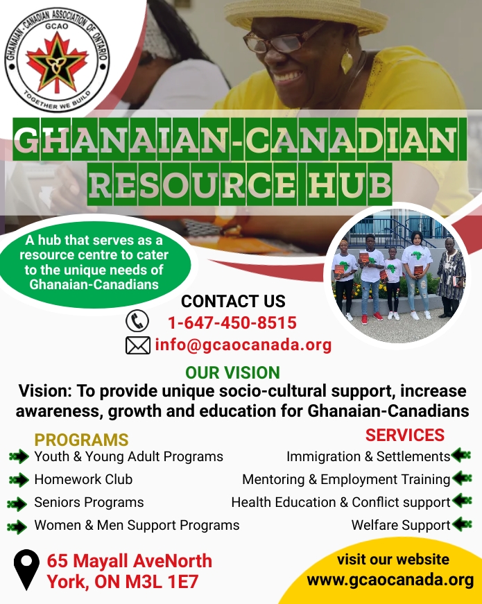 Ghanaian Canadian Association of Ontario | 65 Mayall Ave, North York, ON M3L 1E7, Canada | Phone: (647) 450-8515