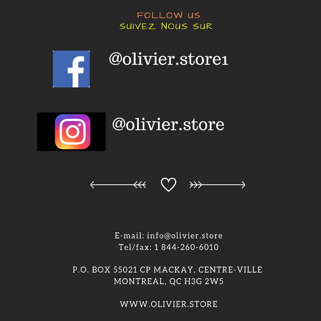 olivier.store | 2085 Rue Antoine-Devin, Laval, QC H7L 0E5, Canada | Phone: (438) 229-8446