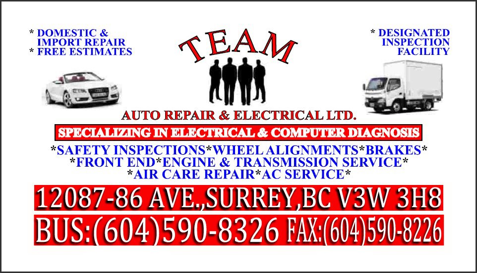 Team Auto Repair and Electrical Ltd | 12087 86 Ave, Surrey, BC V3W 3H8, Canada | Phone: (604) 590-8326