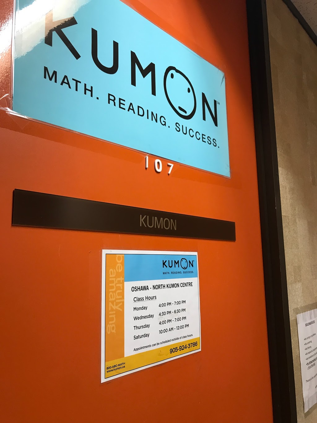 Kumon Math & Reading Centre | 1050 Simcoe St N Unit 107, Oshawa, ON L1G 4W5, Canada | Phone: (905) 240-8786
