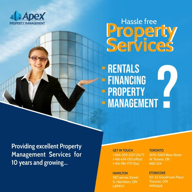 Apex Property Management | 32 Goodmark Pl #10, Etobicoke, ON M9W 6J4, Canada | Phone: (844) 309-3237