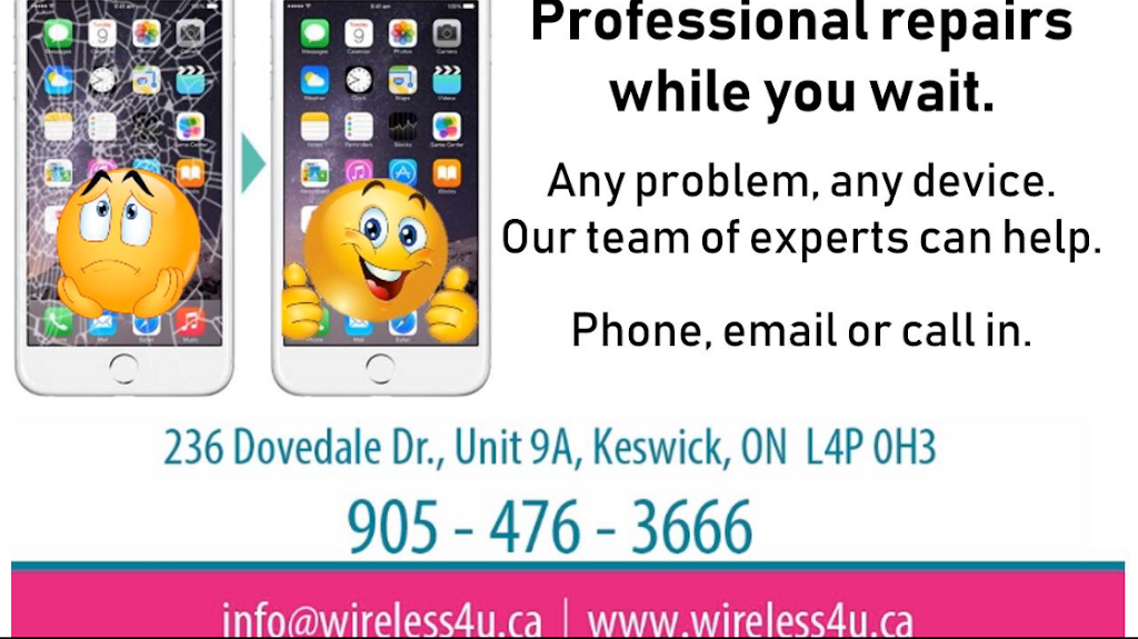 Wireless4u | 236 Dovedale Dr unite 9A, Keswick, ON L4P 0H3, Canada | Phone: (905) 476-3666