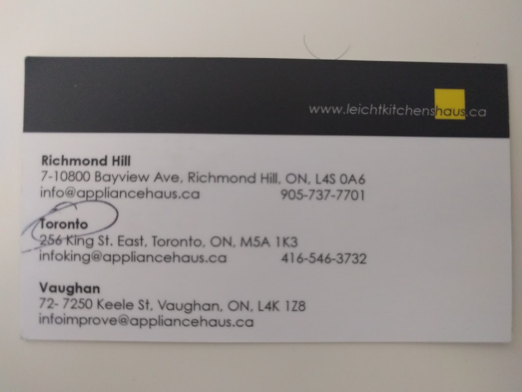 Appliance Haus - Leicht Kitchens | 10800 Bayview Ave, Richmond Hill, ON L4S 0A6, Canada | Phone: (905) 737-7701