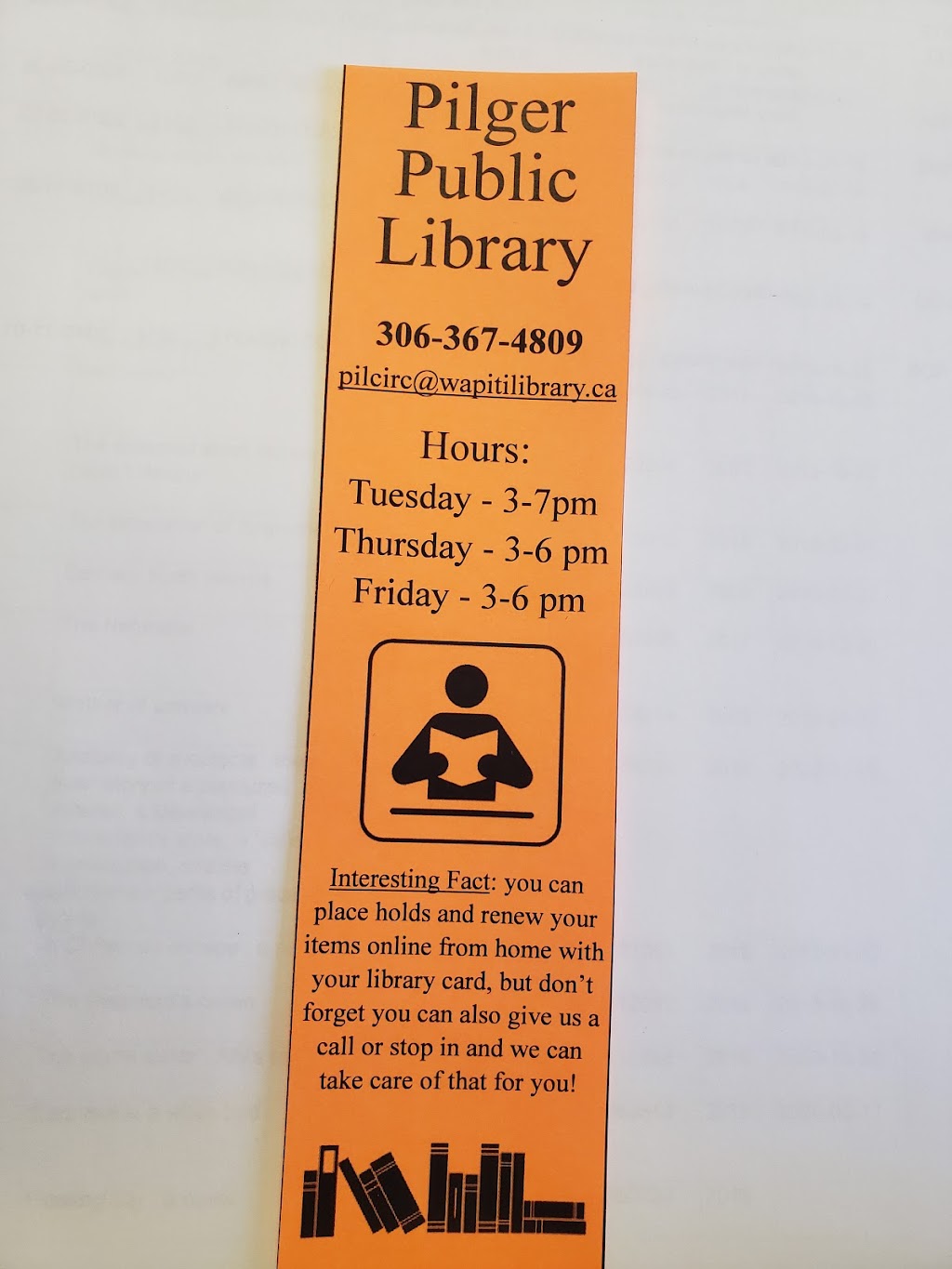 Pilger Public Library | 622 Main St, Pilger, SK S0K 3G0, Canada | Phone: (306) 367-4809