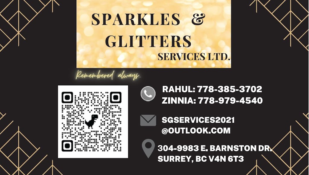 Sparkles and Glitters Services Ltd. | 9983 Barnston Dr E #304, Surrey, BC V4N 6T3, Canada | Phone: (778) 385-3702
