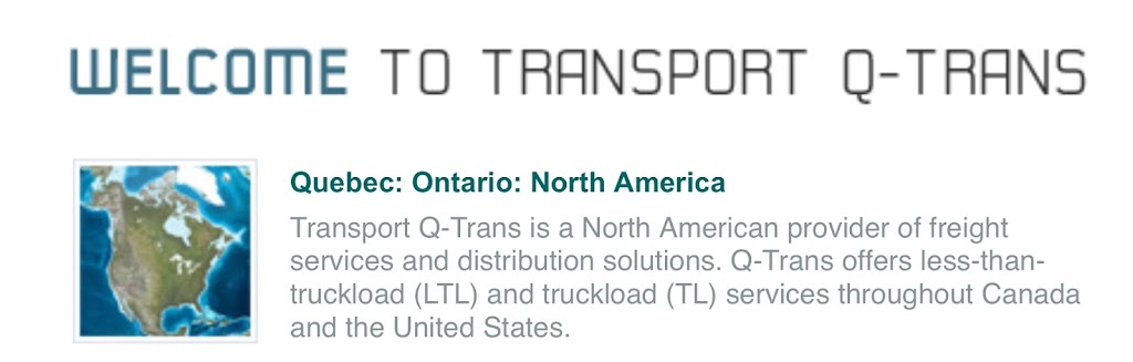 Transport Q-Trans Ina | 4460 Rue Joseph-Dubreuil, Lachine, QC H8T 3C4, Canada | Phone: (888) 421-9292