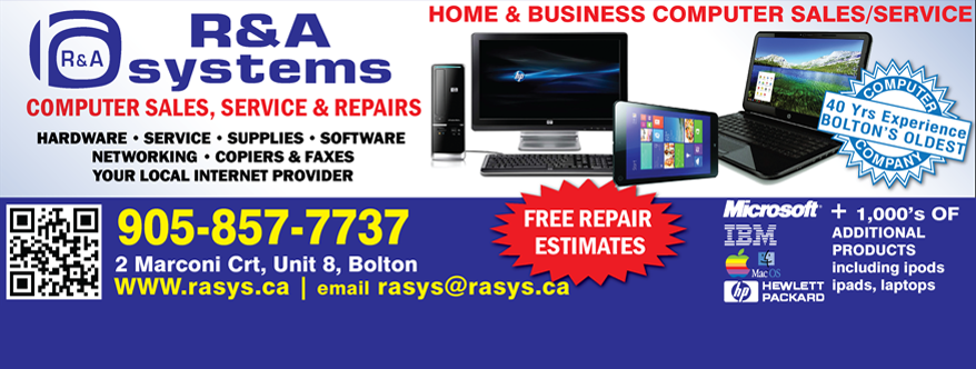 R & A Systems Inc | 2 Marconi Ct #8, Bolton, ON L7E 1E5, Canada | Phone: (905) 857-7737