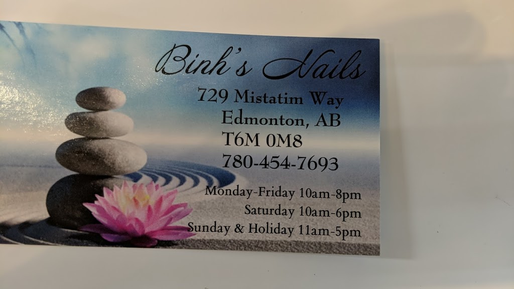 Binhs Nails | 729 Mistatim Way NW, Edmonton, AB T6M 0M8, Canada | Phone: (780) 454-7693