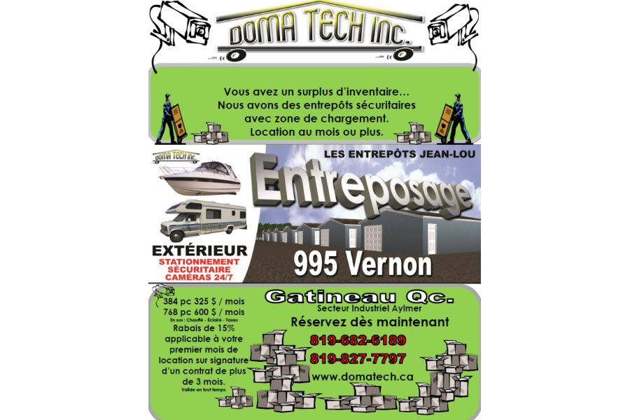 Doma Tech Inc | 995 Rue de Vernon, Gatineau, QC J9J 3K4, Canada | Phone: (819) 682-6189