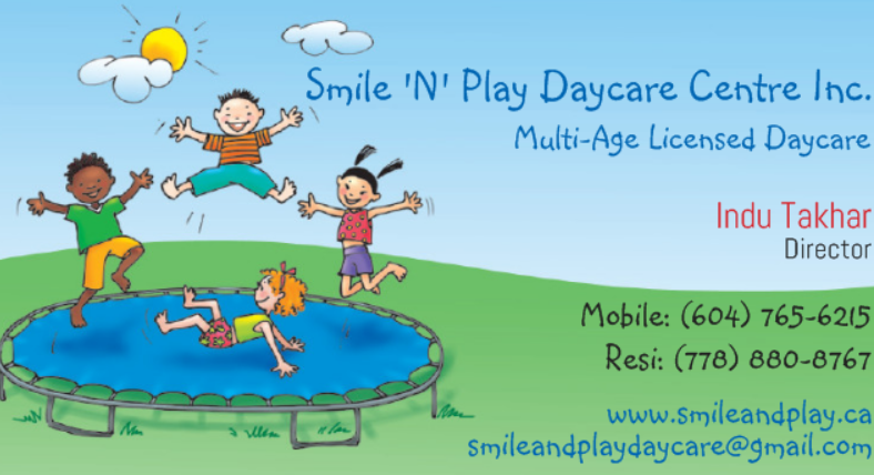 Smile N Play Daycare Centre | 3411 McKinley Dr, Abbotsford, BC V2S 8M8, Canada | Phone: (604) 765-6215