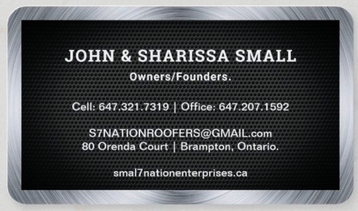 SMAL7NATION ENTERPRISES | roofing contractor | 80 Orenda Ct, Brampton, ON L6W 3M9, Canada | 6472071592 OR +1 647-207-1592