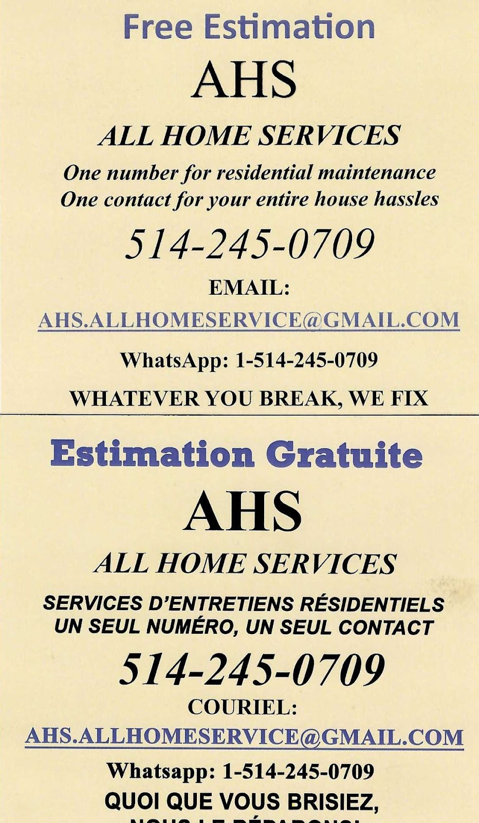 Ahs | 521 Rue Hyman Drive, Dollard-des-Ormeaux, QC H9B 1M1, Canada | Phone: (514) 245-0709