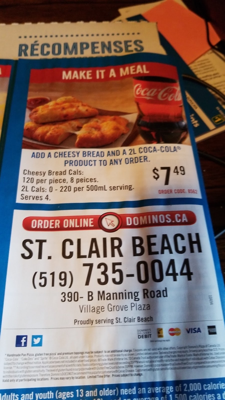 Dominos Pizza | 390 Manning Rd, Windsor, ON N8N 4W5, Canada | Phone: (519) 735-0044