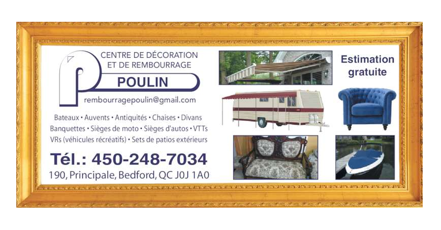 Rembourrage Poulin Enr. | 190 Rue Principale, Bedford, QC J0J 1A0, Canada | Phone: (450) 248-7034