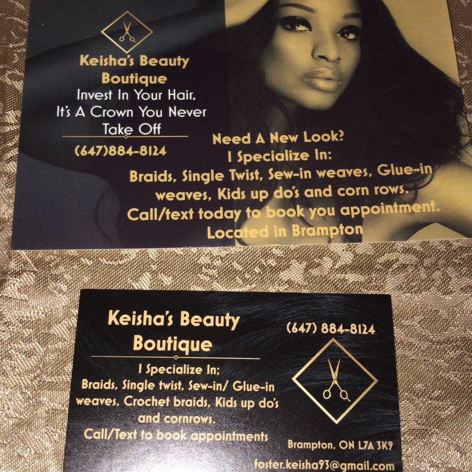 Keishas Beauty Boutique | 34 Salonica Rd, Brampton, ON L7A 3K9, Canada | Phone: (647) 884-8124